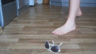 glasses and strong foot. (crush)