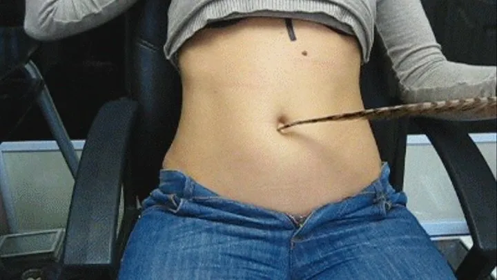 navel and a feather (belly punching)