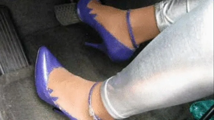 Pedal Pumping on Purple Heels