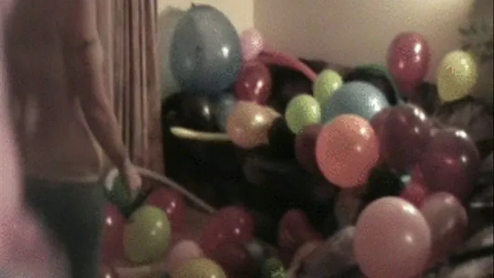 balloon playing and popping