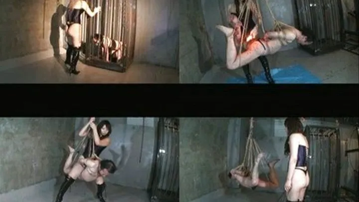 After freeing slave from his cell, domme then dangles him up - Full version ( - AVI Format)