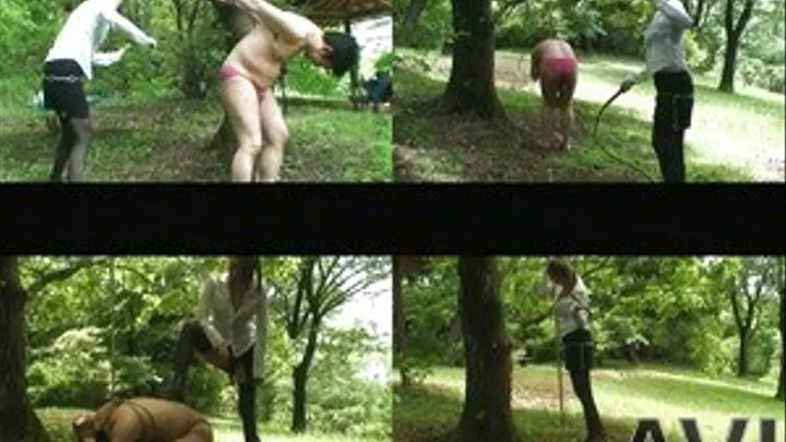 Outdoor Observed As Domina Ties Up Slave On Tree For Nonstop Back Lashing - Full version (Faster Download - )