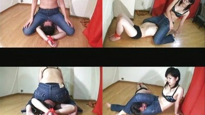 Lady Sits On Man's Face While Still In Her Jeans For Total Smothering! - Full version ( - AVI Format)