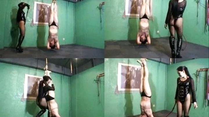 Feeble Man Hangs Upside Down For Relentless Caning - Full version ( - AVI Format)