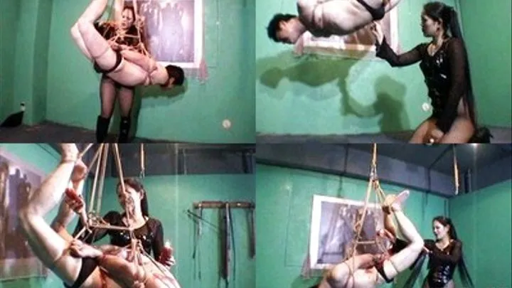 Mistress Hangs Slave And Completes Punishment Through Pouring Hot Wax - Full version ( - AVI Format)