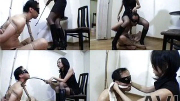 Dominatrix Rides and Whips Her Gagged Ponyboy - Part 1 (Faster Download - )