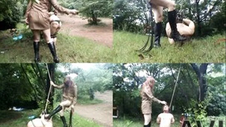 Slashing And Humiliation In The Woods! Weak Slave Suffering On His Knees - Full version (Faster Download - )