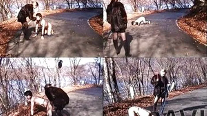 Outdoor Humiliation! Poor Slave Walks On His Knees Up The Mountain - Part 2 (Faster Download - )