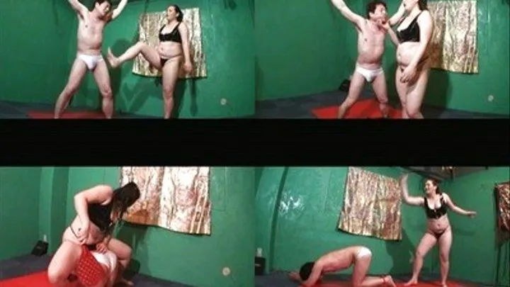 BBW Captive Man! Back Lashing, Kicking and Spanking Observed - Full version ( - AVI Format)