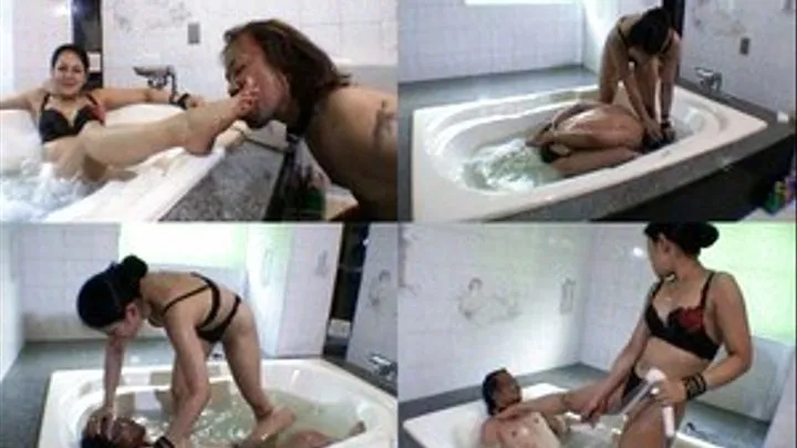 Slave Joins Mistress In The Tub Not To Get Clean But To Get Filthily Dominated