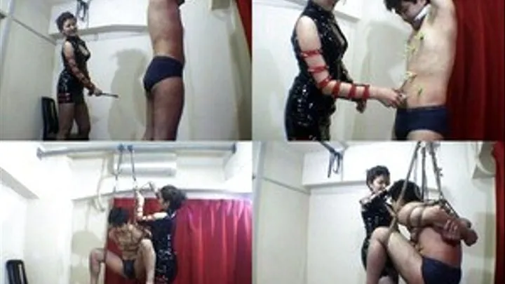 Slave Suffers Wax Play! Suspended For Extreme Bondage Domination! - Part 2 (Faster Download)