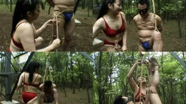 Outdoor Dangling While Getting Whipped!