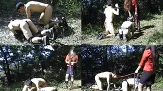 Shoulder Riding In The Woods With The PonyBoys! Outdoor FEMDOM Action!- Part 4 (Faster Download)