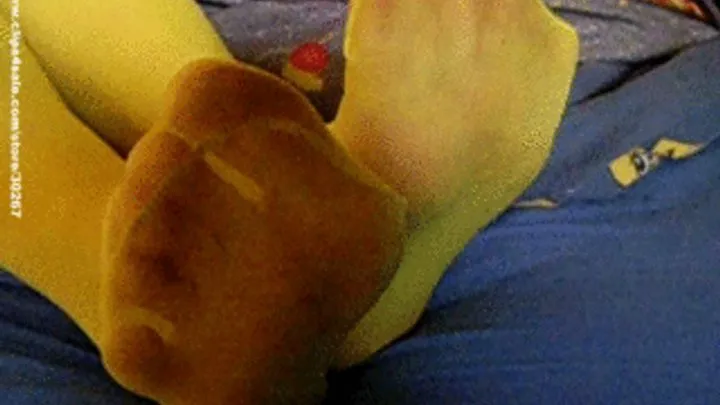 My girlfriend sweaty yellow nylon afterwork