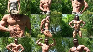 Brice King Outdoor Muscle Flexing