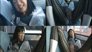 Lady is in the van when man goes horny over her legs in pantyhose - NFDM-210 - Part 5