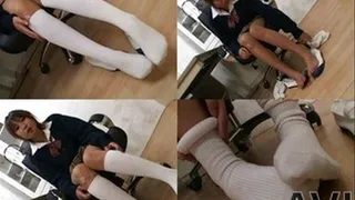 Office Girl's Wicked Sock Fetish! - Part 1 (Faster Download - ))