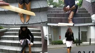 Oriental Chic Slips Off Her Ankle High Boots Outdoors! - Part 2 (Faster Download - ))