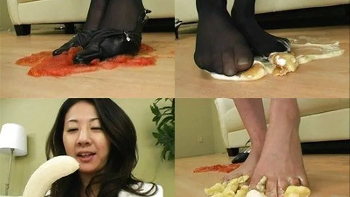 Messy Food Trampling and Crushing By Foot! - Full version ( - AVI Format)