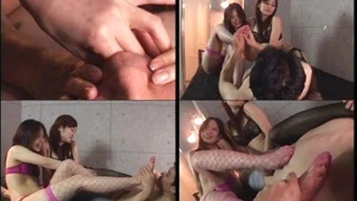 Two Girls Their Feet Inside One Man's Mouth! Footjob Pleasure Experienced Right After - Part 2 (Faster Download)