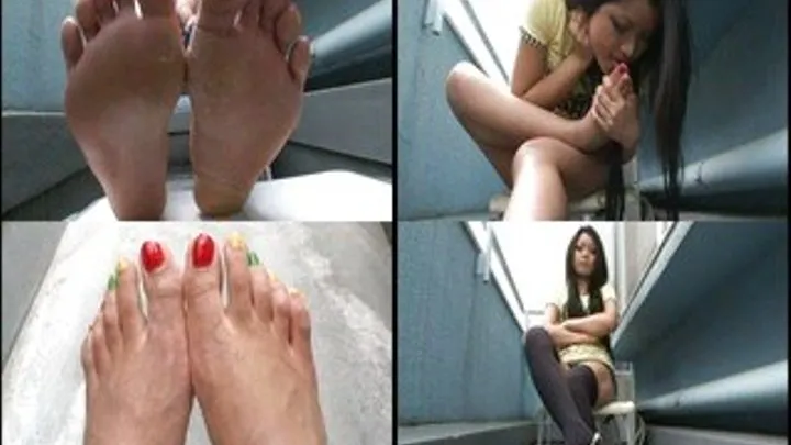 Let Horny Man Experience Your Footjob Skills And Watch Him Adore Your Multicolored Toenails! - Part 1 (Faster Download)