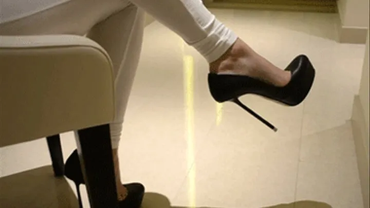 Platform shoes and white leggings