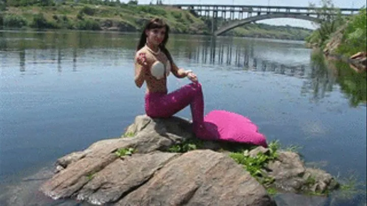 Mermaid Marie at a river