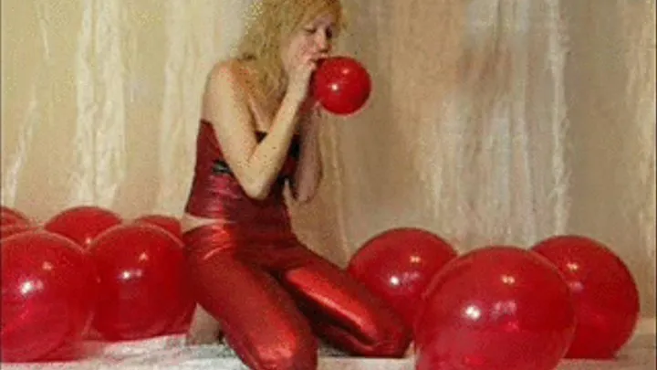 Nikki blow to pop balloons -LQ