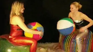 Christina + Nikki riding 40 inch Beachballs -LQ