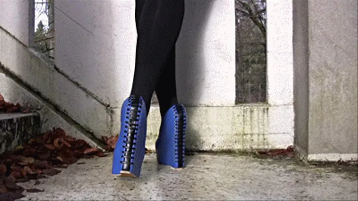 blue corset wedges