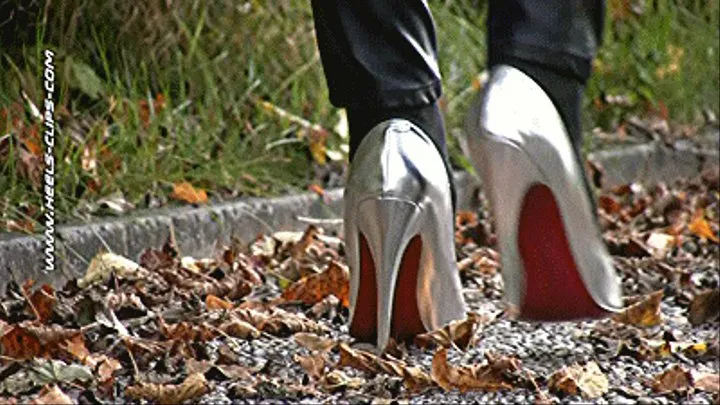 autumn walk in heels