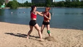 Submission Grappling. Beach Tournament. June 2011. Irina (Vlasta) vs Tais. Round 1