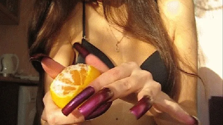 LONG NAILS WILL CLEAN THE TANGERINE