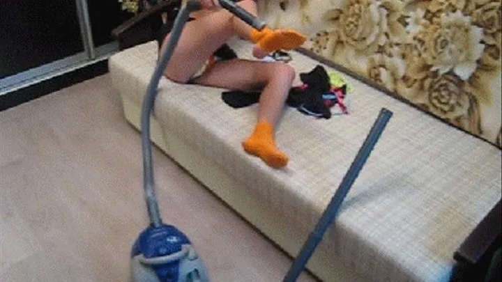 PANTIES WRAPPED IN A VACUUM CLEANER