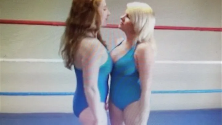 BareFoot Wrestling in Blue Spandex Suits