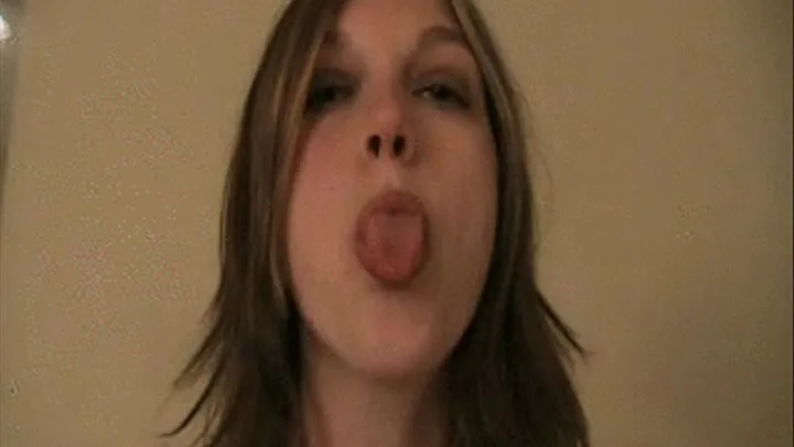 Claire shows off her sexy tongue and does tricks with it * ***