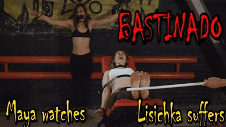 Hard bastinado with Lisichka in front of shocked Maya