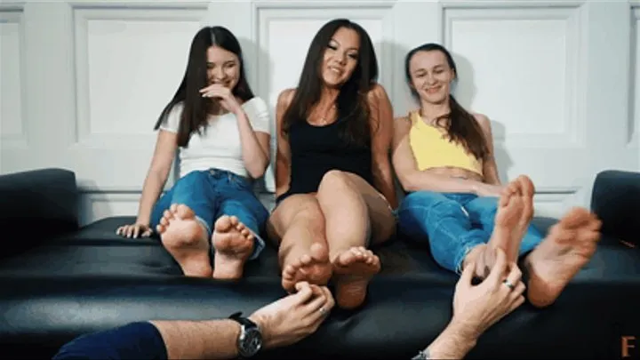 Triple tickling with Iraida, Masha and Anita - Sincere laughter