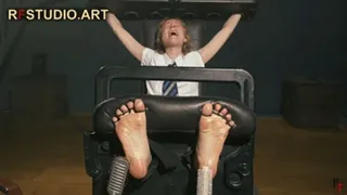 Mandy - Captured Manager and Intense Barefoot Tickling in Stocks