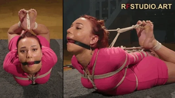 Veronica's First Submissive Experience - Ballgag, Bastinado and Tight Rope Hogtie