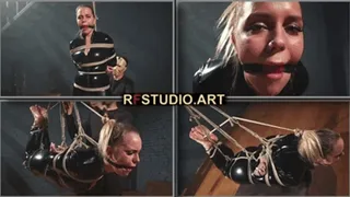 Annabelle in a Catsuit - Hogtied and Suspended