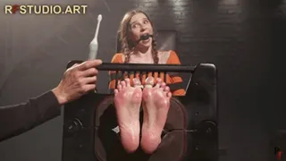 Meloxy - Intensive Feet Tickling in Stocks with Various Tools