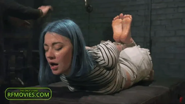 Alexa - First time hogtied and getting bastinado for her sexy feet