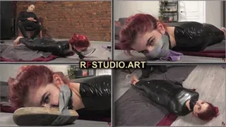 Pandora in tight mummification - Humiliating shoes and socks sniffing - Part 2