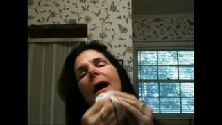 ALISA'S BAD COLD KEEPS THAT MUCUS RUNNING DOWN HER FACE! NEVER RELEASED