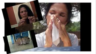 ALISA'S SPECIAL REQUEST....SNEEZING, NOSE BLOW, TISSUE AND TOES!!