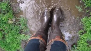 Aigle Rubberboots in the rain