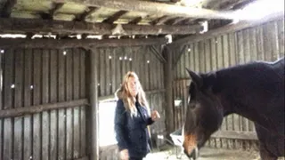 German MilF / Cleaning the Horsebarn
