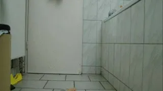 MilF Pee in bathroom with dildo