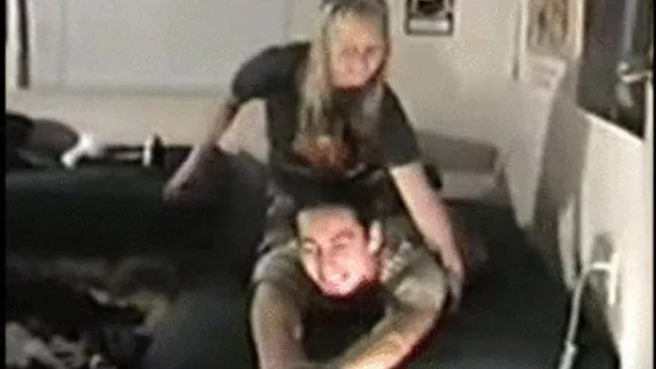 Face Down, Tied And Tickled By Blonde Girlfriend